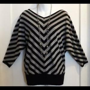 Black and Grey Striped Sweater